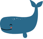 Smiling whale icon